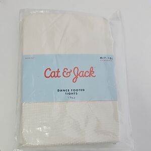 Cat & Jack Soft White Footed Tights